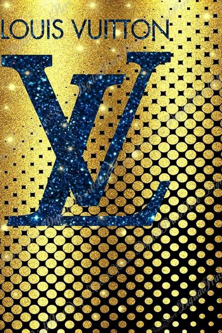 Download Gold Logo Louis Vuitton Background