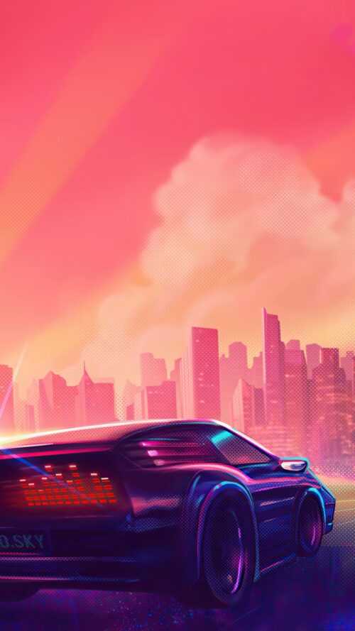 Synthwave Car Wallpaper - iXpap