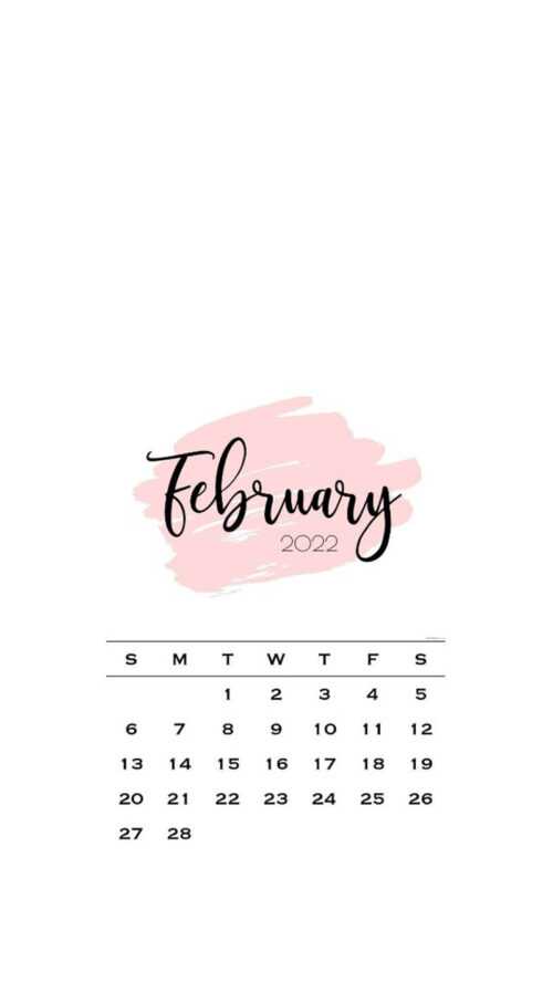 February Calendar Wallpaper 2022 - iXpap