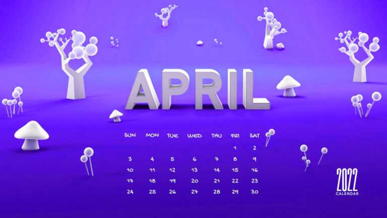 2022 April Calendar Wallpaper - iXpap