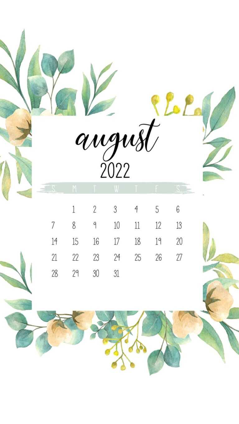 August Calendar Wallpaper 2022 - iXpap