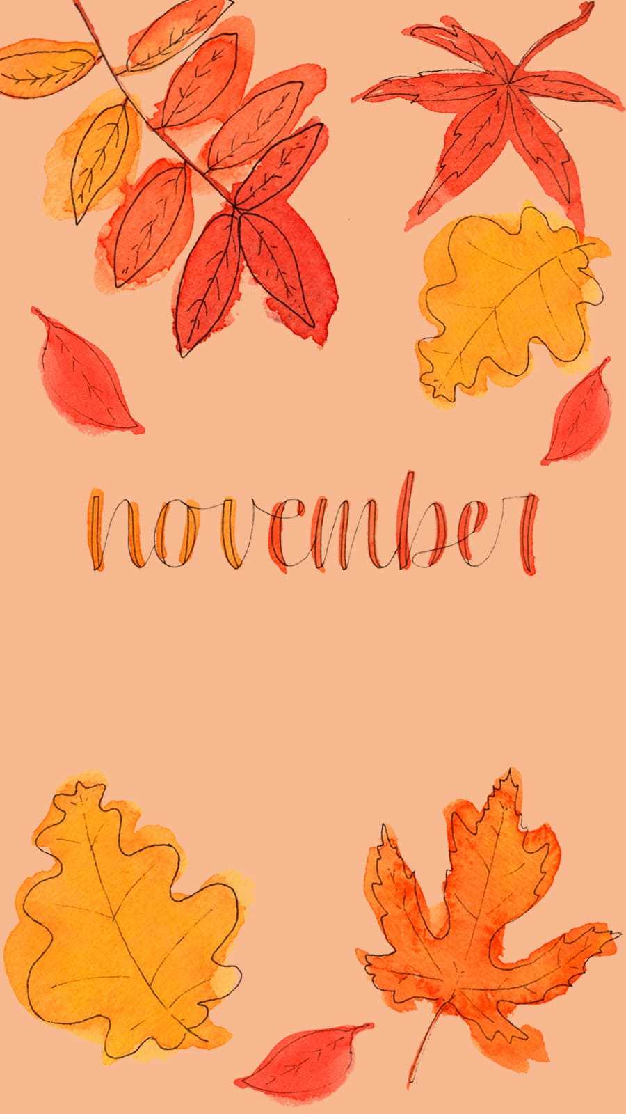 Free Vector  Flat hello november background for autumn