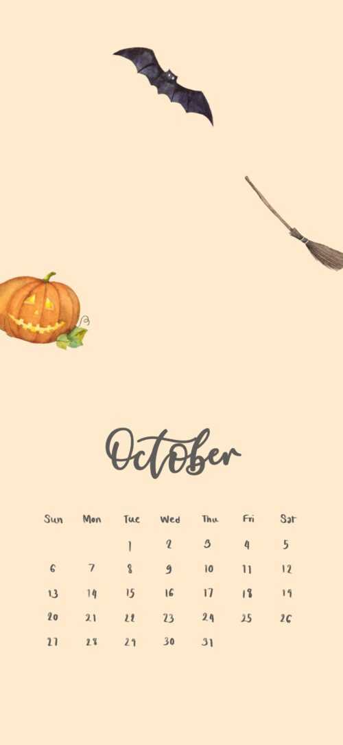 October Calendar 2023 Wallpaper - iXpap