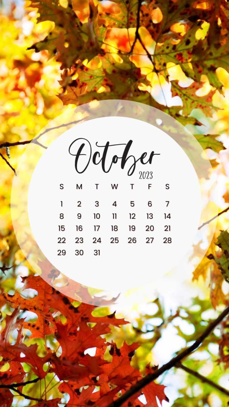 October Calendar Wallpaper 2023 - iXpap