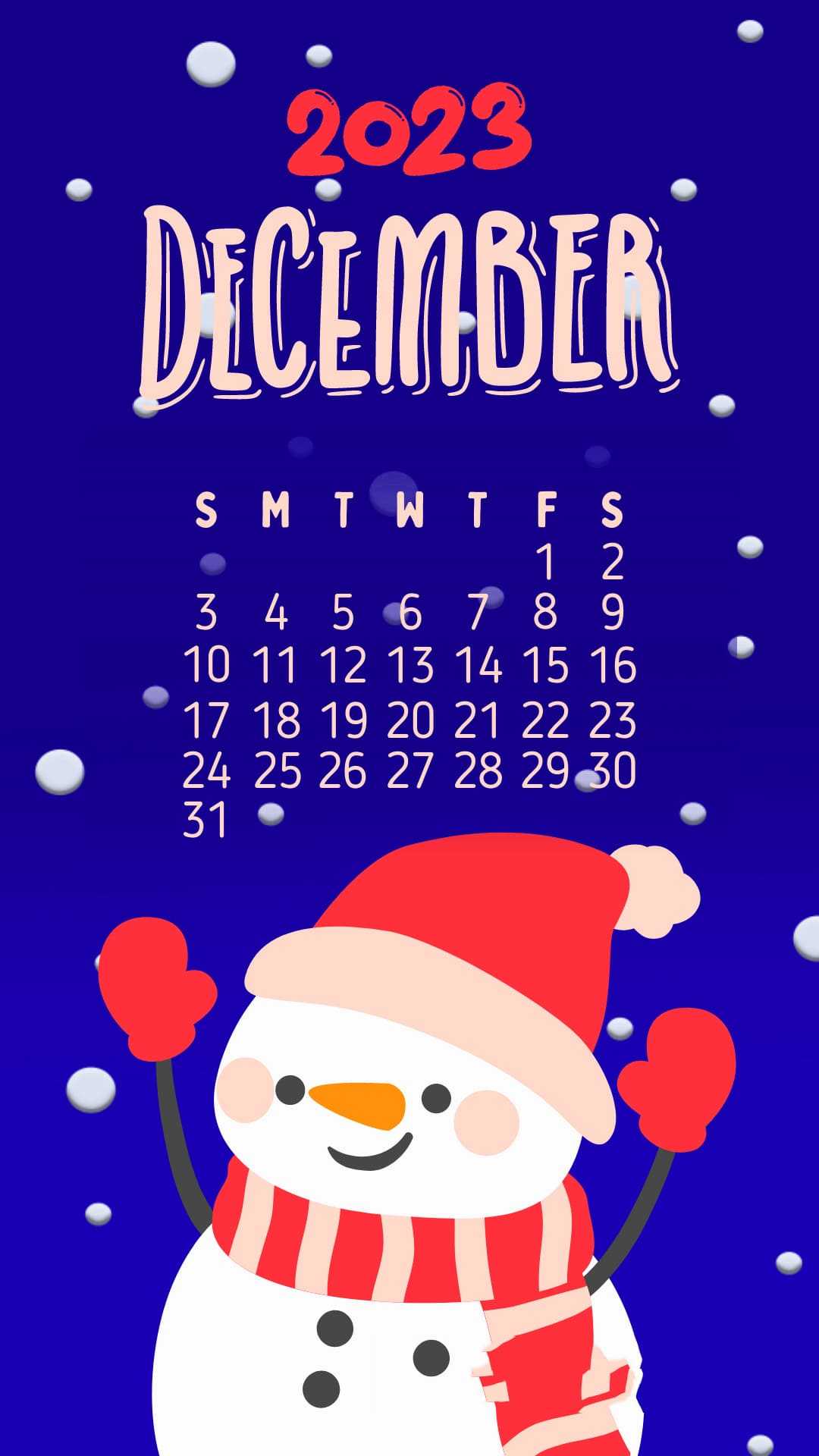 December Calendar Wallpaper 2023 - iXpap