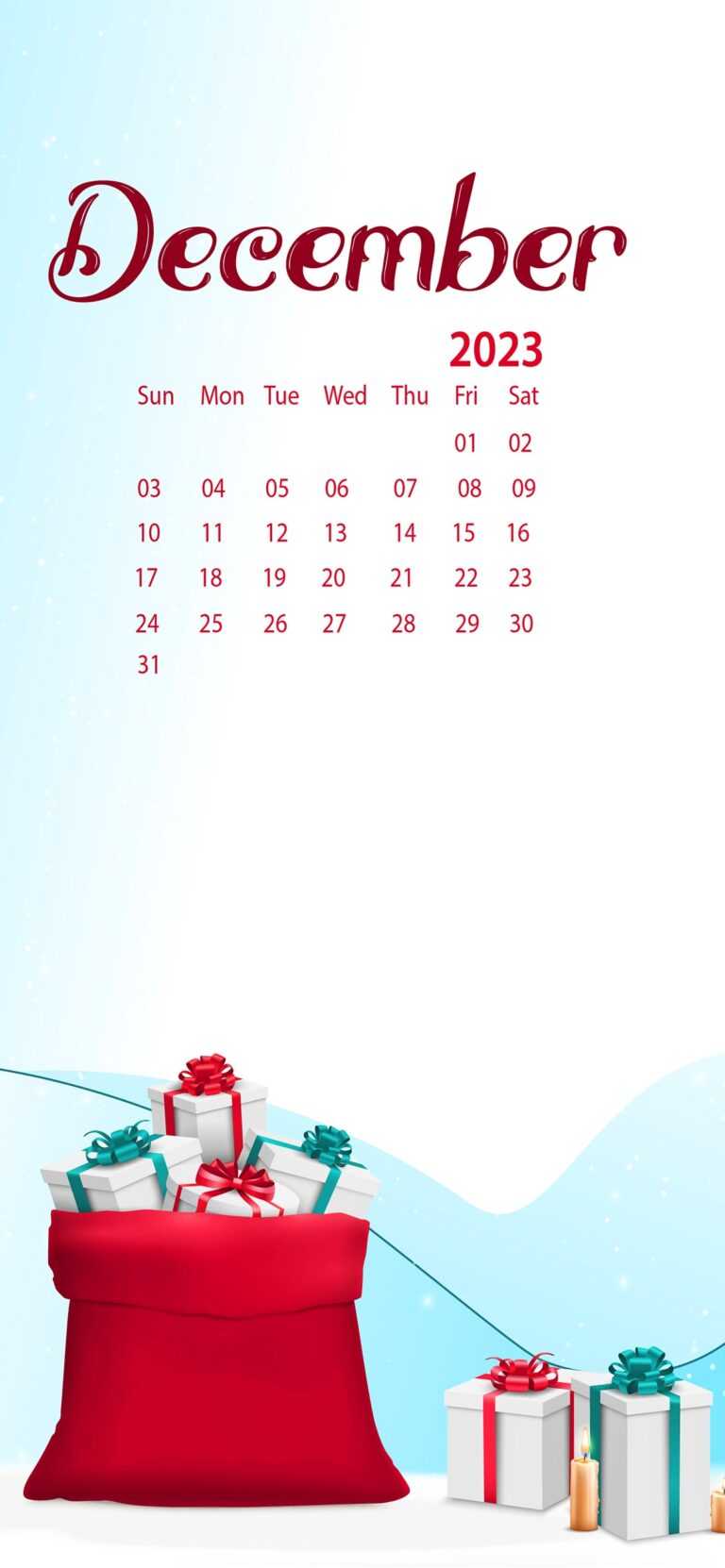 December Calendar Wallpaper 2023 - iXpap