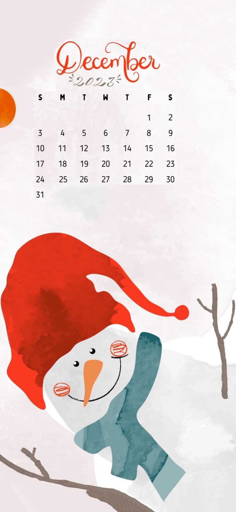 December Calendar Wallpaper 2023 - iXpap