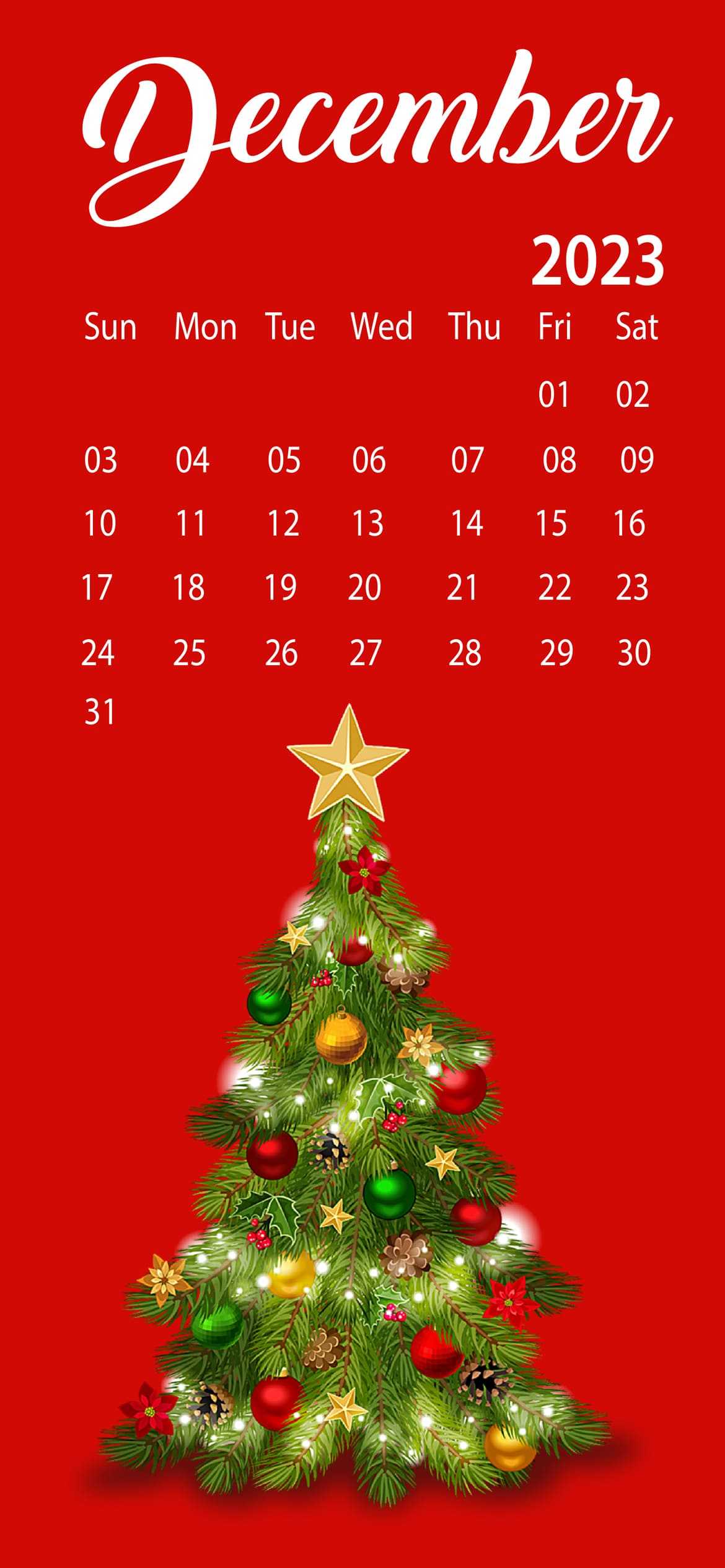 December Calendar Wallpaper 2023 - iXpap