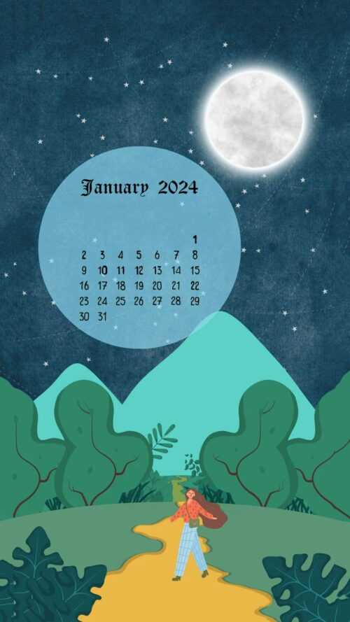 January 2024 Calendar Wallpaper - iXpap