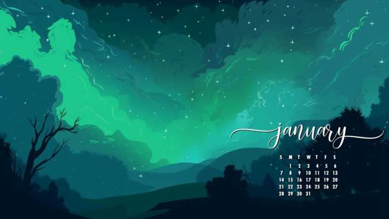 January 2024 Desktop Calendar Wallpaper - iXpap