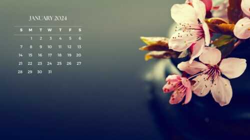 January 2024 Desktop Calendar Wallpaper - iXpap