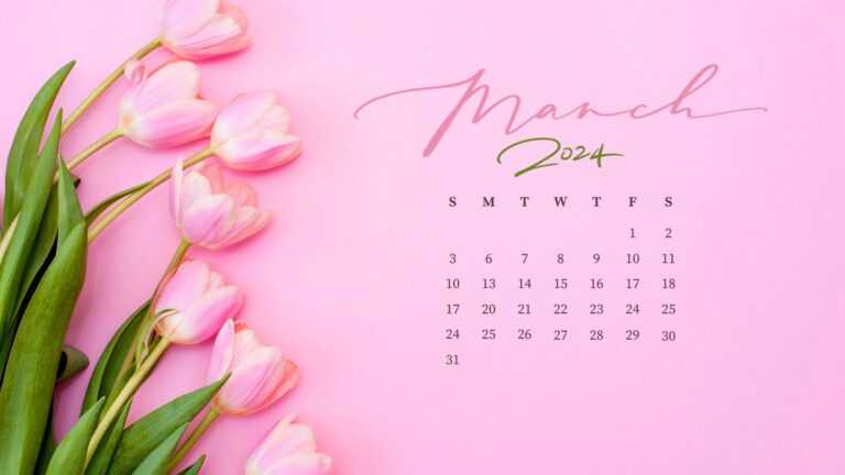 March 2024 Calendar Wallpaper iXpap