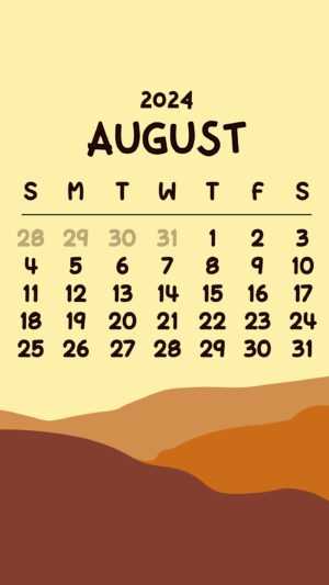 August Calendar 2024 Wallpaper