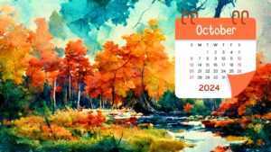 2024 October Calendar Wallpaper