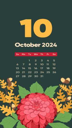 2024 October Calendar Wallpaper