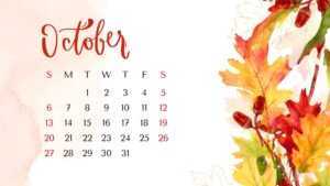 2024 October Calendar Wallpaper